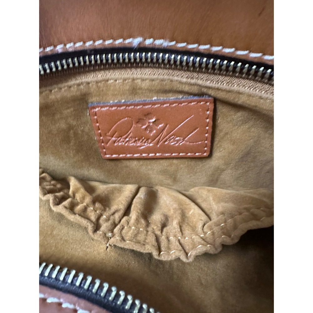 Patricia Nash Tooled Leather Tote Bag Cognac Brown Satchel Shoulder Bag - Picture 7 of 10